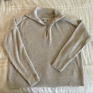 Rachel Zoe Gray Quarter Zip Ribbed Sweater